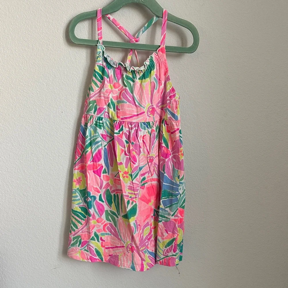 OshKosh B'gosh Pink Floral Sundress with Green and Blue Accents